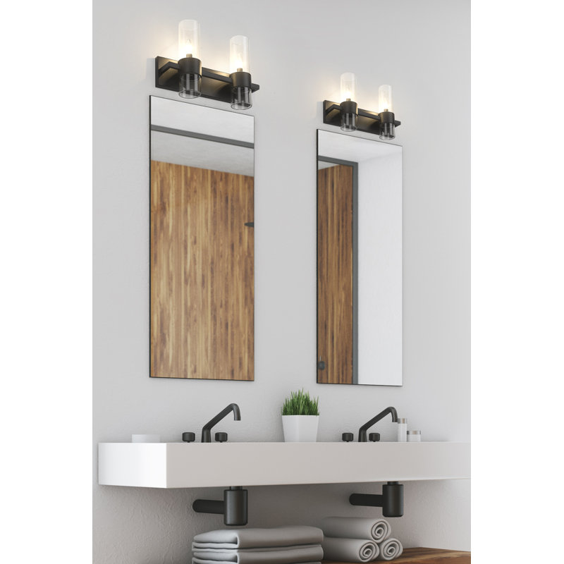 Meuble-lavabo 2 lumières Lawson, Noir mat