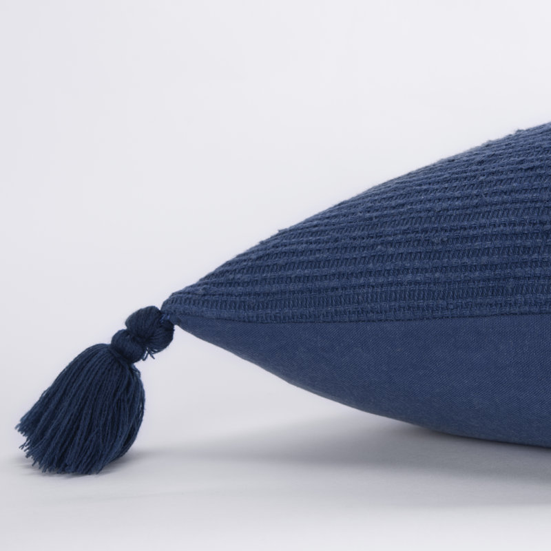 Tassels Throw Pillow, Navy