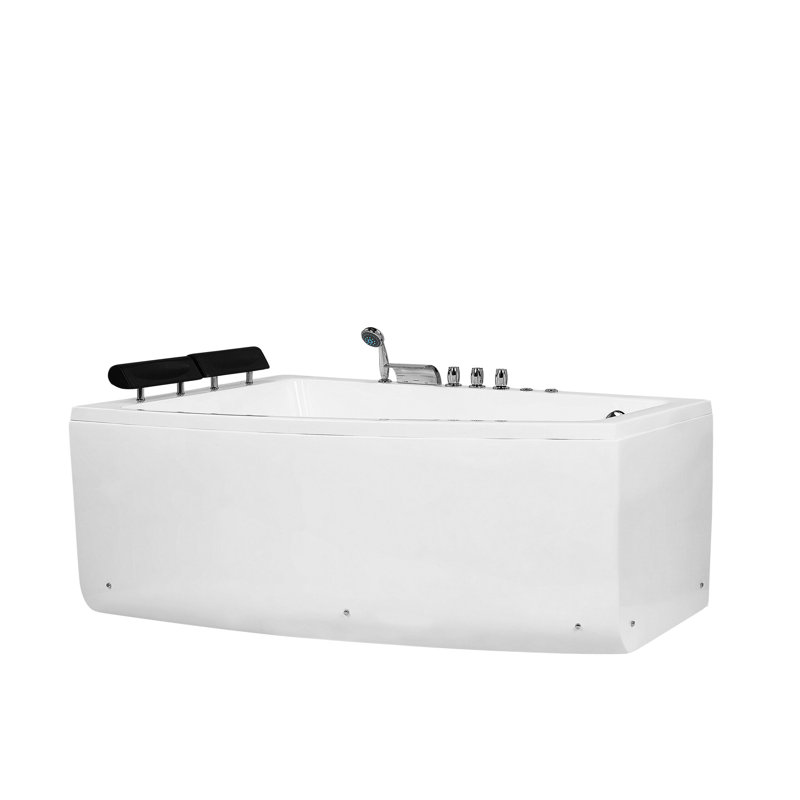 Brionna 1550mm x 110mm Freestanding Whirlpool Acrylic Bathtub with Tap, Right