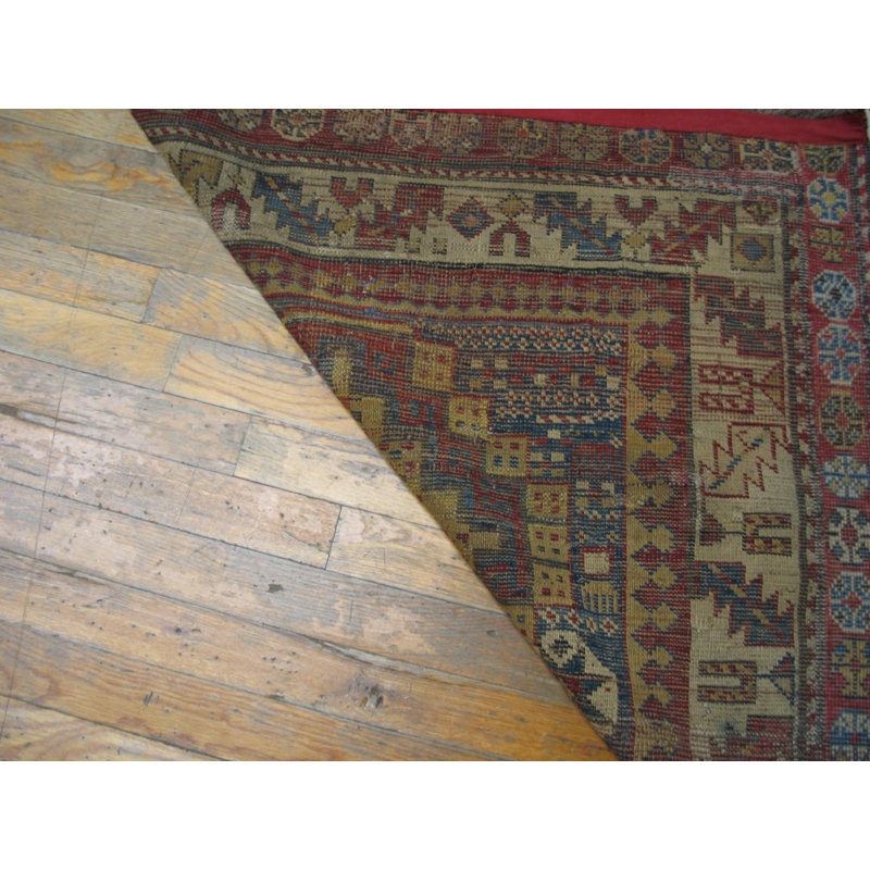 Light Blue Antique Caucasian Late 19th Century Tribal Wool Pile Shirvan Rug