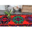 Tapis de couloir traditionnel turc avec un design complexe pour les couloirs et les longs espaces noir / rouge