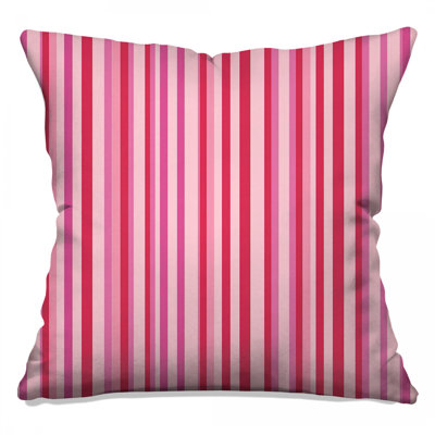 Pink Stripes Throw Pillow, Pattern Double Sided Pillows