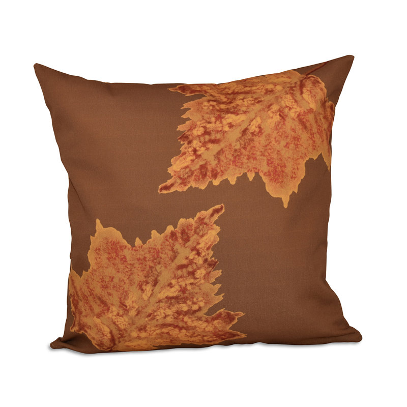 Floral Reversible Throw Pillow, 18" H x 18" W, Brown