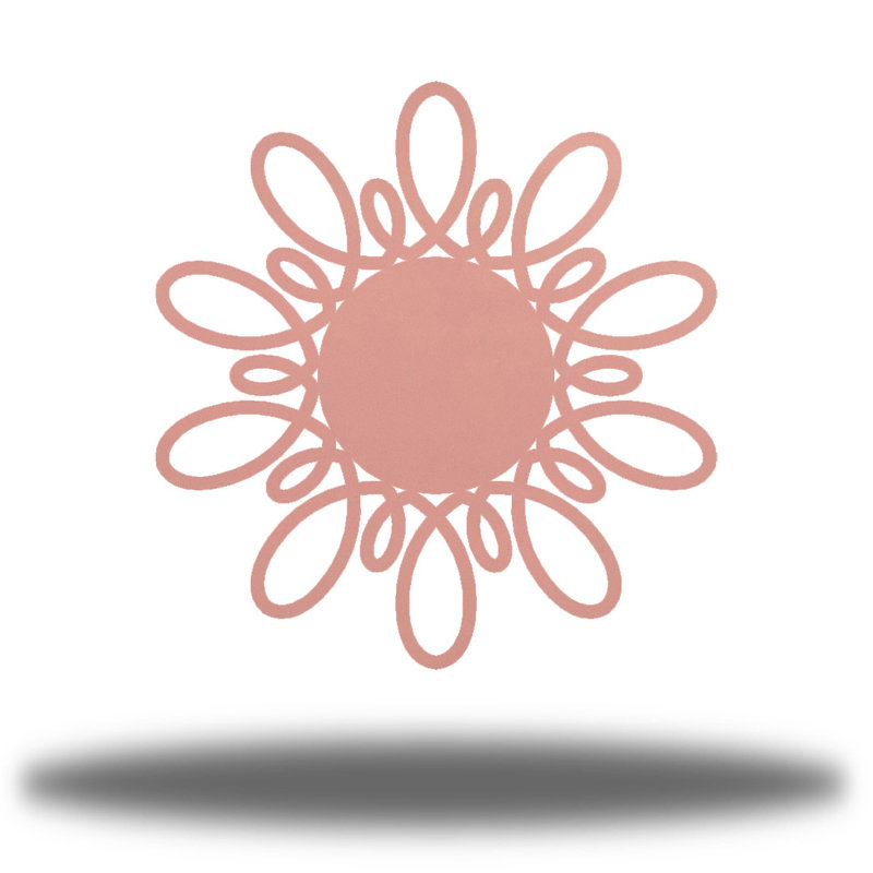 Boho Plants & Flowers Wall Decor on Metal, 12" H x 12" W x 0.06" D, Pink