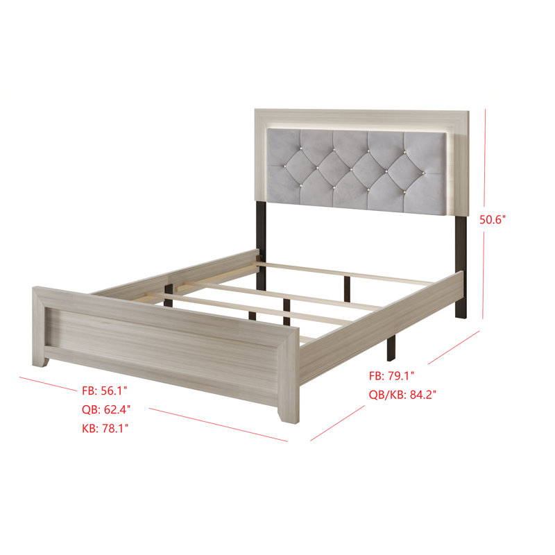 Lit tapissier standard avec tête de lit Alandis Alandis, Double