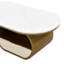 Table basse ovale de luxe moderne, table basse de 47,24 po avec tiroir de rangement, plateau en faux marbre, table centrale en métal pour le salon-1697875638