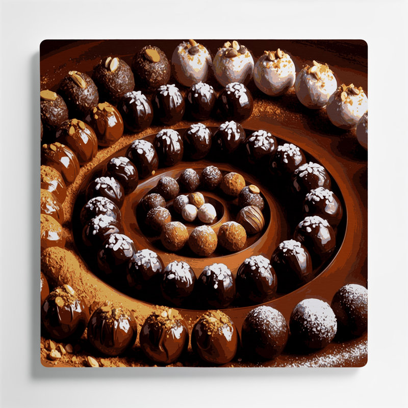 Desserts Brigadeiros, art mural en métal brun, H 12 po x l 12 po