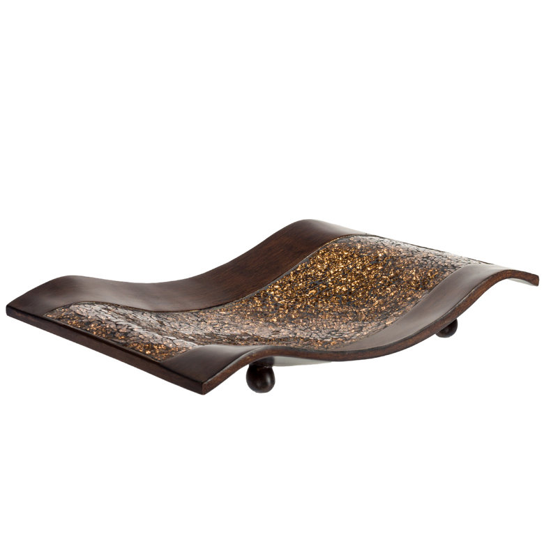 Assiette décorative en résine Schonwerk, Noyer
