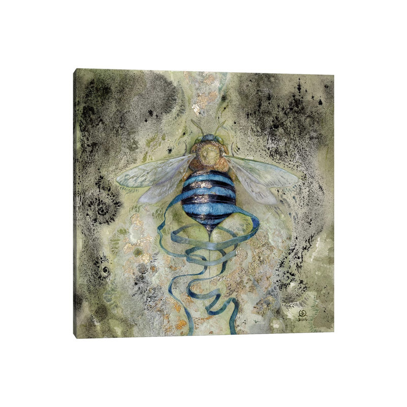 Blue Bee by Stephanie Law - Print on Canvas, 66.04 cm H x 66.04 cm W x 1.91 cm D, Wrapped Canvas