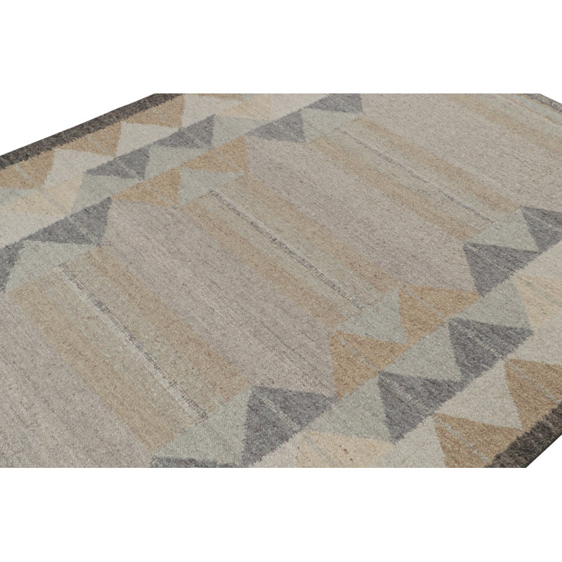 Scandinavian Wool Geometric Area Rug, Rectangle 10' x 14'