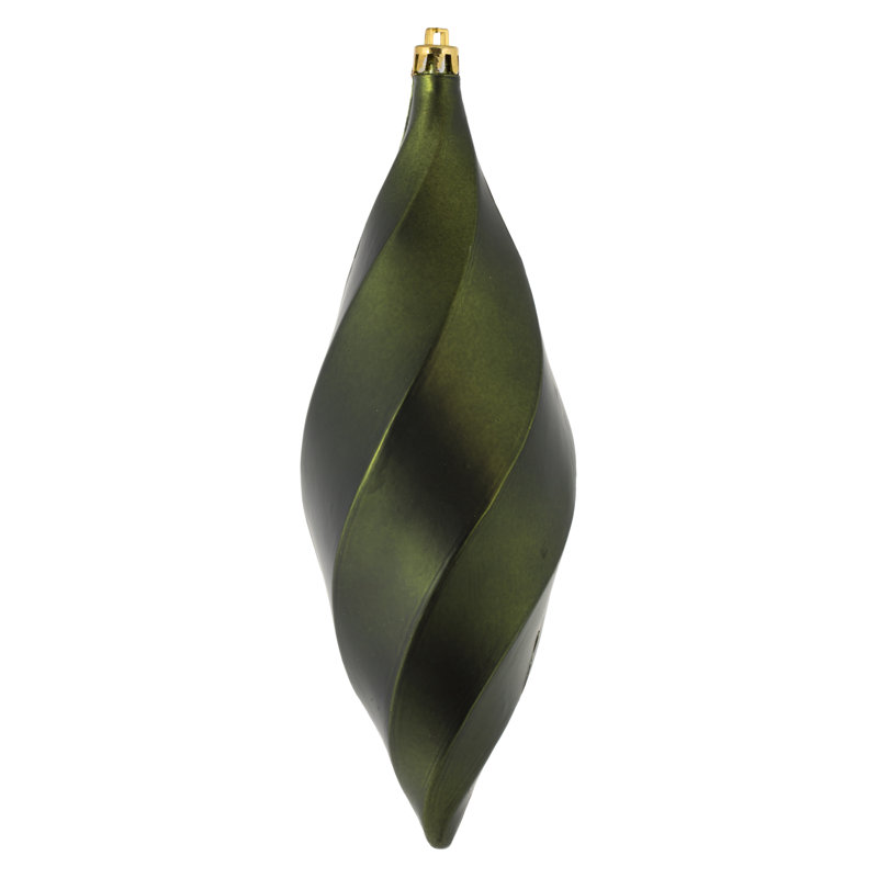 Solid Finial Ornament, Matte Moss Green