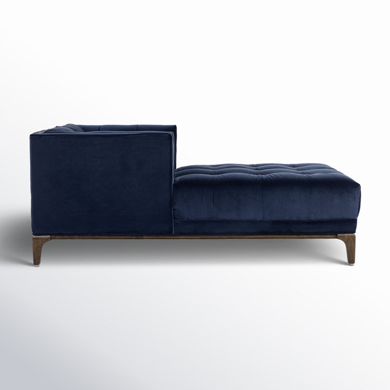 Dylan Velvet Chaise Lounge, Sapphire Navy Velvet