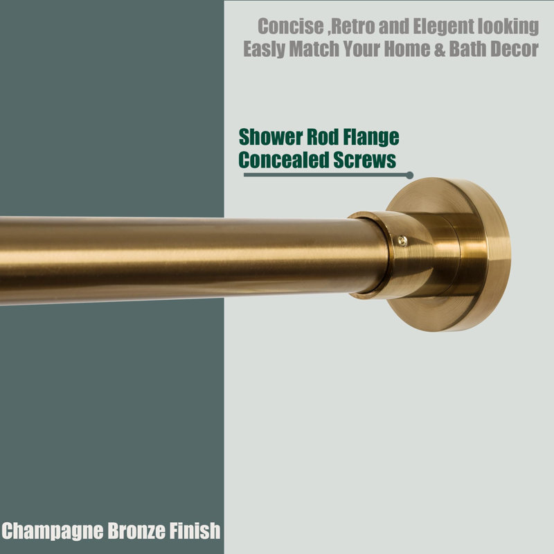 Champagne Bronze Adjustable Stainless Steel Wall Mounted Shower Rod
