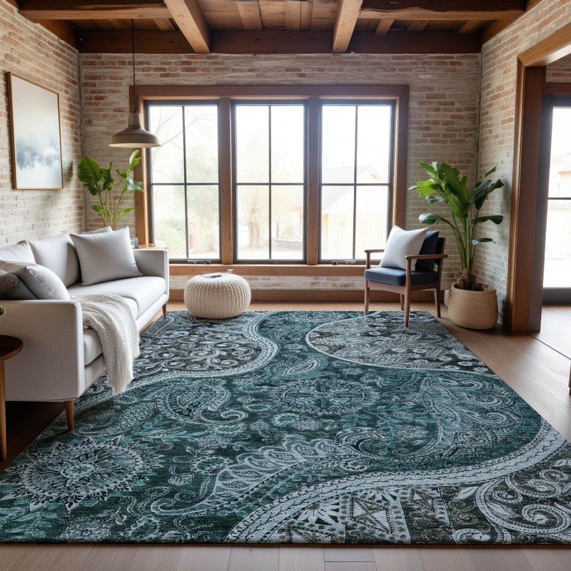Tapis tourbillon de qualité supérieure lavable à la machine AMF1078, Rectangle 5 pi x 7 pi 6 po