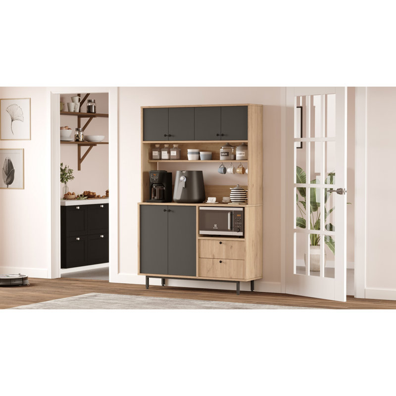 Armoire polyvalente Colesen, Noir / Beige