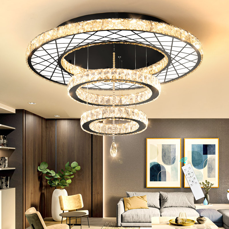 Lustre moderne pour salle à manger et chambre à coucher, 24 in, Doré