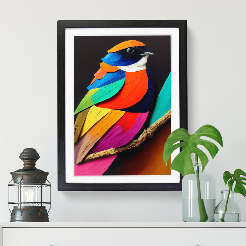 Swallow Bird Vol.2 - Single Picture Frame Painting, Black, 64cm H x 46cm W x 2cm D