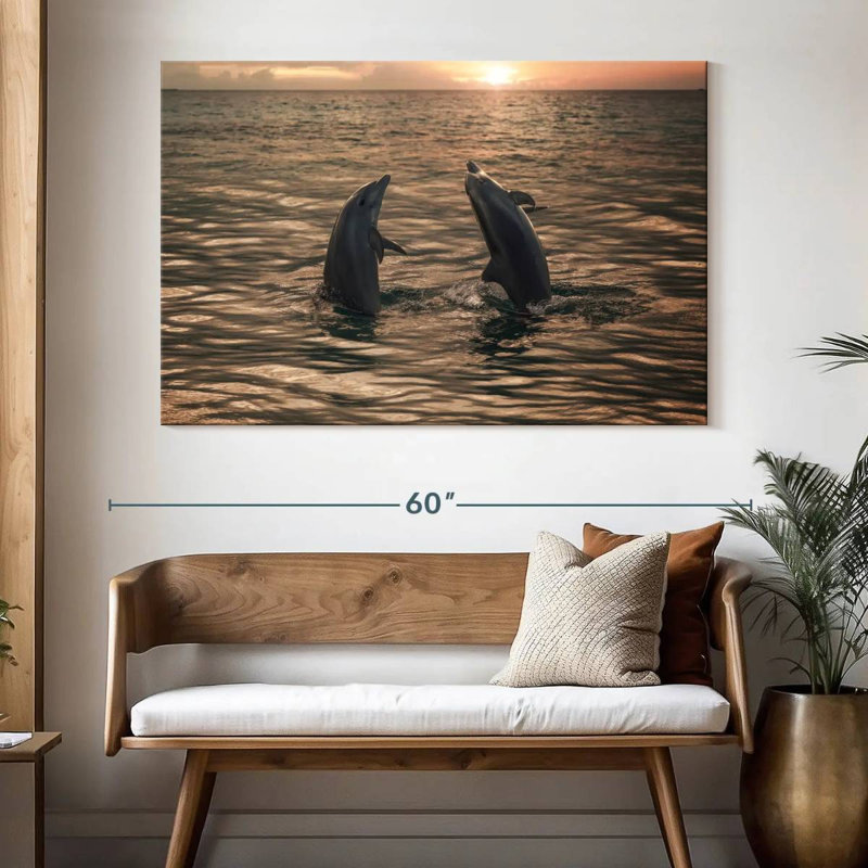 Brampt Dancing Dolphins, 34" H x 51" W