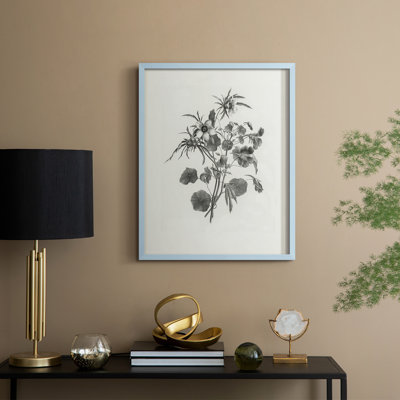 Reproduction florale vintage encadrée «CEC XXXVI» - bois massif