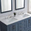 Plateau de meuble-lavabo double 60 po en blanc uni avec lavabo - pour remplacement de meuble-lavabo, sans armoire