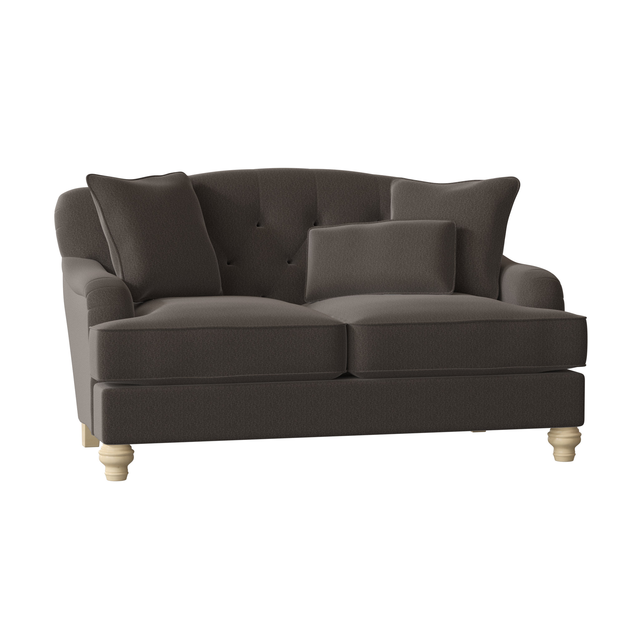 Sullivan 65'' Upholstered Loveseat, Anello 42 Dark Gray Performance Twill, Linen, No