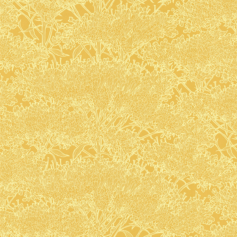 Sylvester 10.05m x 53cm Metallic Finish Paste the Wall Wallpaper Roll, Yellow/Gold