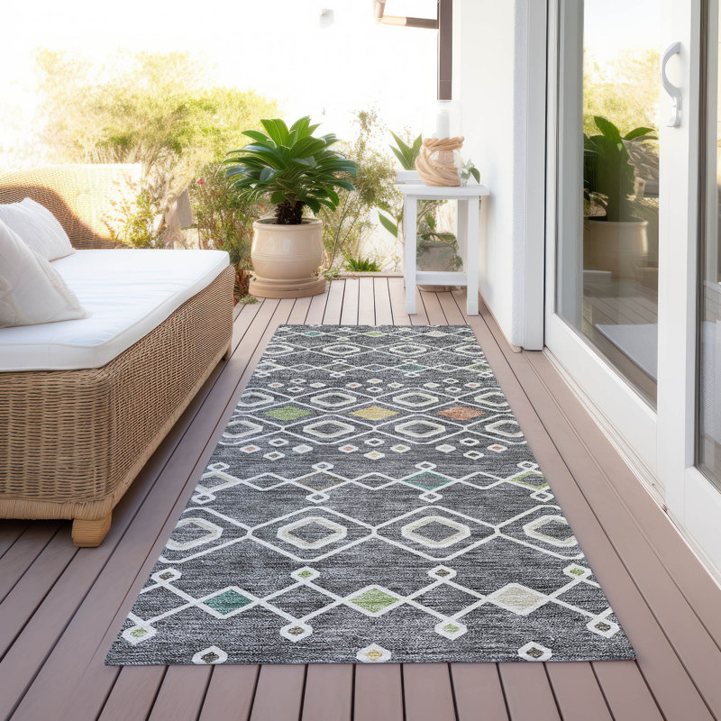 Tapis rectangulaire Aleighna avec envers antidérapant, Tapis de couloir 2 pi 3 po x 7 pi 6 po