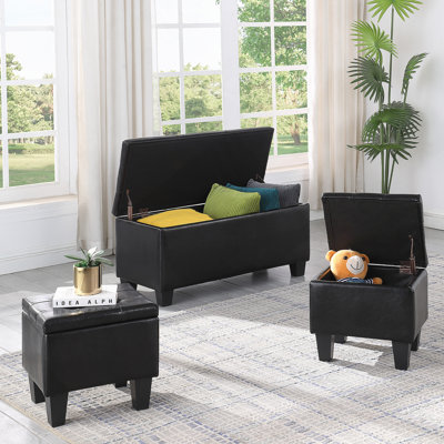 Grand ensemble de repose-pieds avec rangement, repose-pieds combiné 3 en 1, repose-pieds en lin