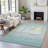Machine Washable Indoor/Outdoor Xhevrie Teal Rug-112059607