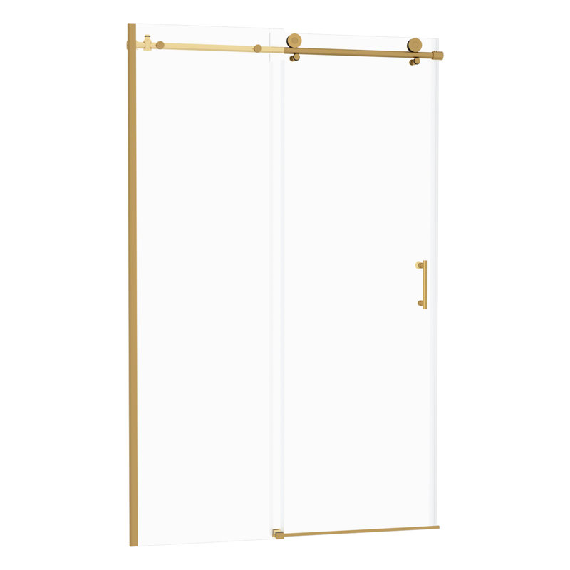 Porte de douche coulissante simple l 48 po x H 76 po - Verre trempé de 8 mm avec cadre en acier inoxydable 304