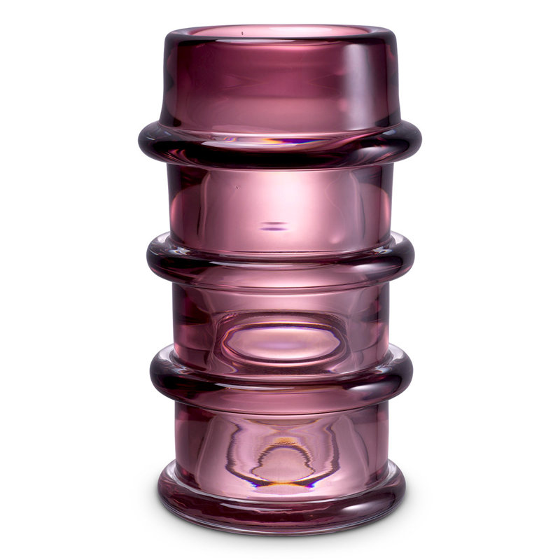 Bloom Handmade Handblown Glass Table Vase, Pink