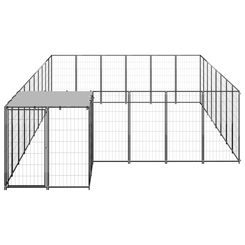 Pham 43.31cm H Metal Yard Kennel With Door, Black