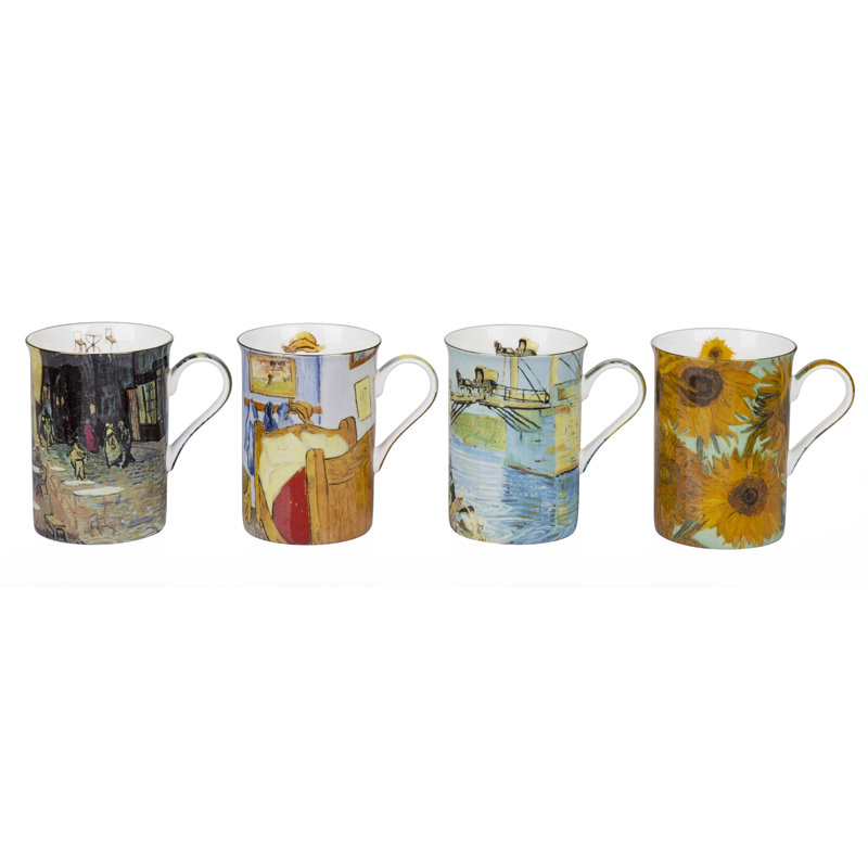 Van Gogh 4 Piece Bone China Mug Set