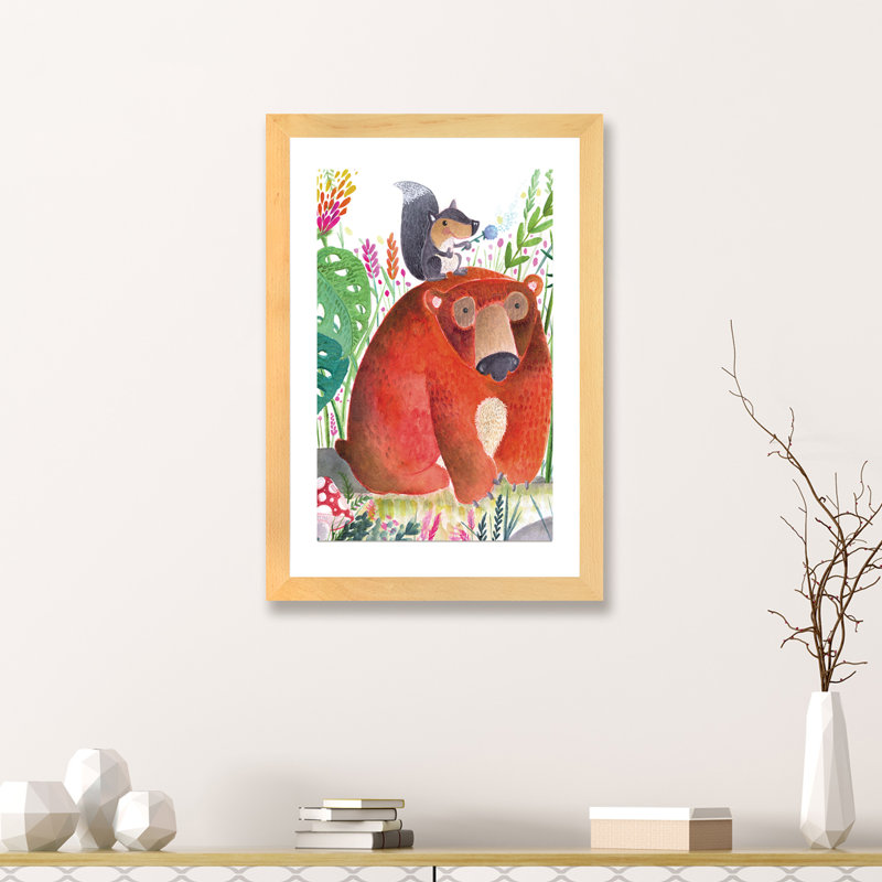 Décoration murale pour enfant Forest Pals II, H 24 po x l 16 po x P 1 po, Papier encadré naturel