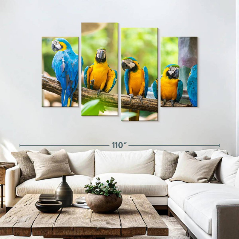Brampt Macaw Party, 54" H x 84" W
