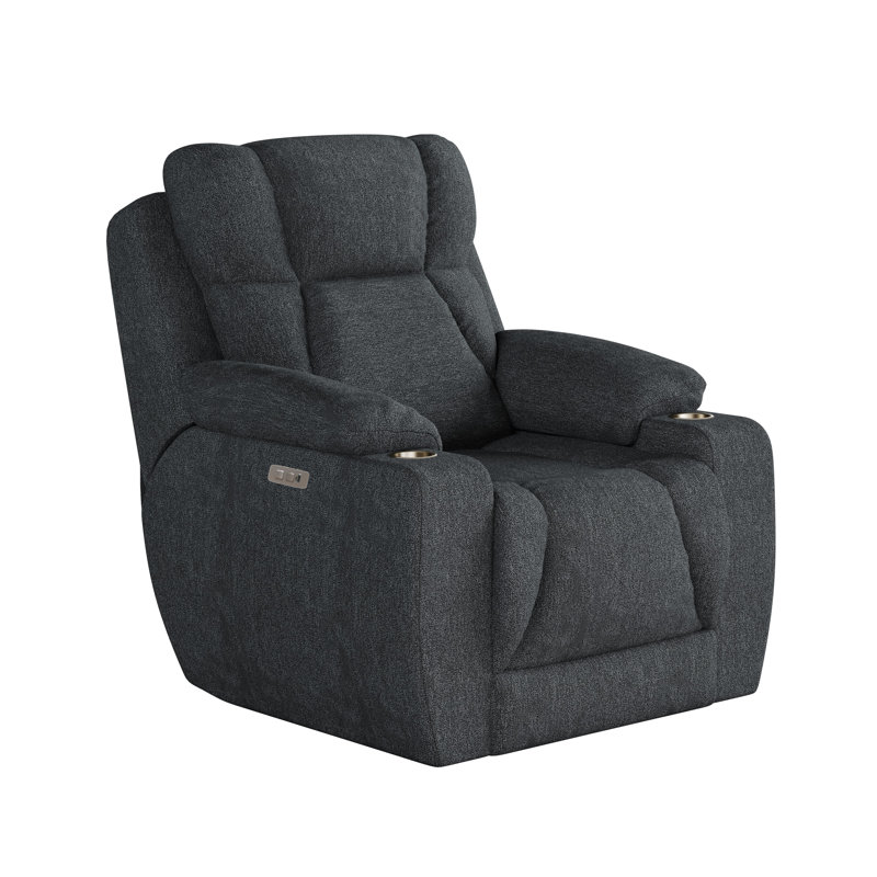 Fauteuil inclinable près du mur pour homme, Gris foncé, Tissu