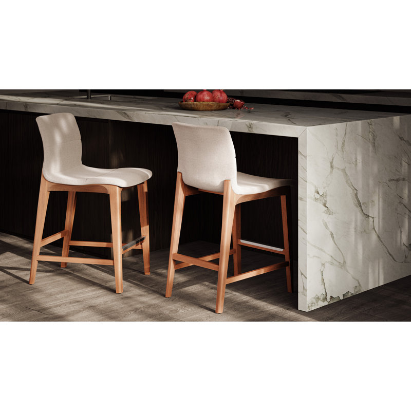 Modern Brazilian - Godan Stool, Harvest Natural Seat/Domasco Frame, Counter Stool (25.25” Seat Height)