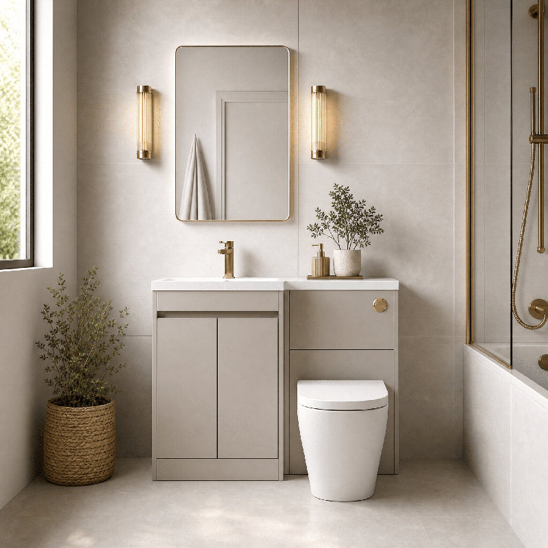 1110 mm Bathroom Vanity, Soft Linen