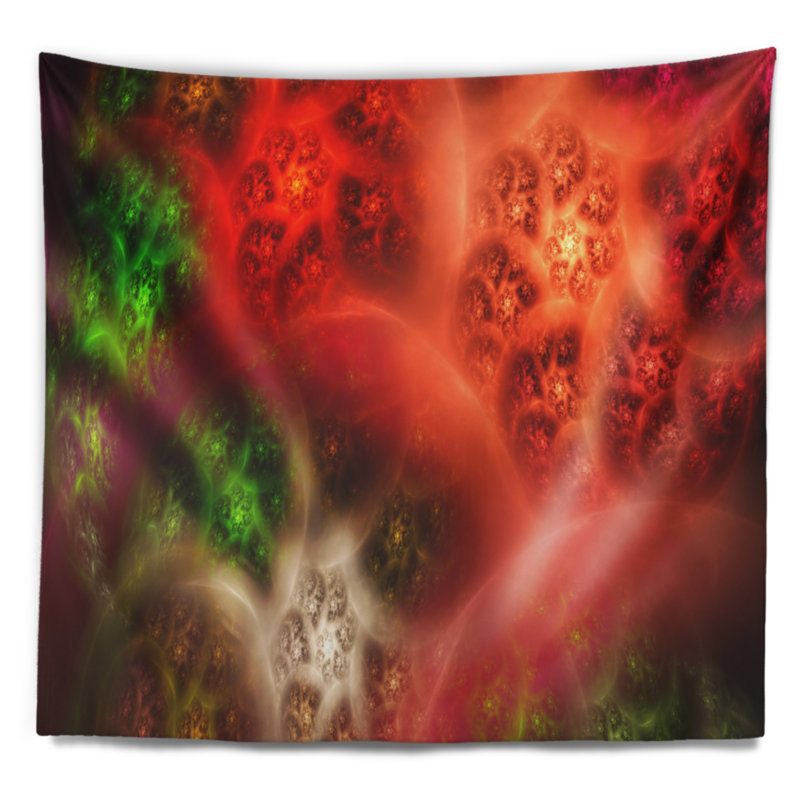 Tapisserie abstraite «Red Magic Stormy Sky», H 50 po x l 60 po