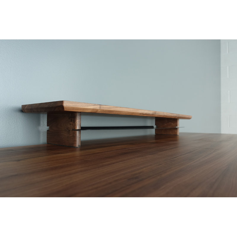 Support pour écran de bureau H 5 po x l 35 po, Noyer
