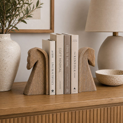 Pegasus Guard - Rainbow Stone Bookends for Shelves | Set of 2