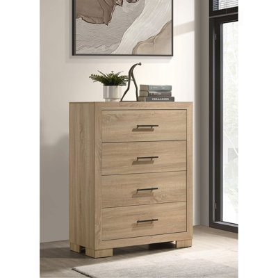 Light Oak 4-drawer Bedroom Chest