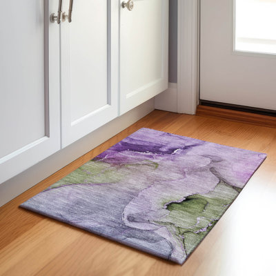 Premium Machine Washable Cerrito AMF521 Purple Rug