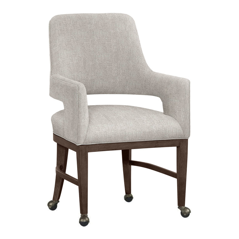 Chaise avec accoudoirs Josie, Lin 3156, Noisette