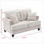 Canapés-lits | Causeuse moderne de 61 pouces à 2 places avec garniture cloutée, pour petit dortoir, blanc neige | Chenille / blanc