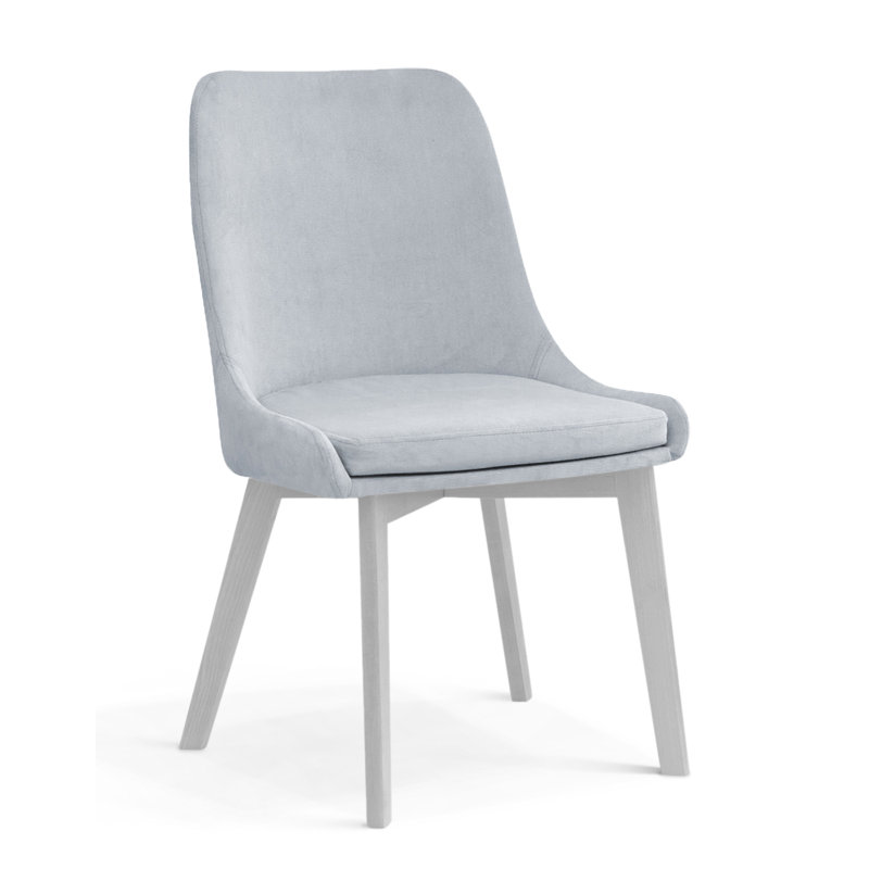 Växjö 111.8cm H Velvet Upholstered Parsons Chair, Silver, White