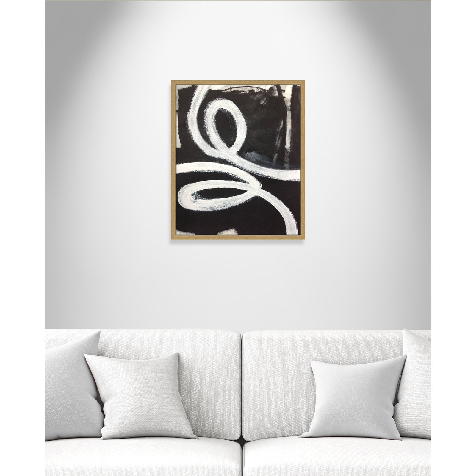 Swirly Swirls I Print, 25.5" H x 21.5" W x 0.75" D, Natural Slim Unmatted Picture Framed