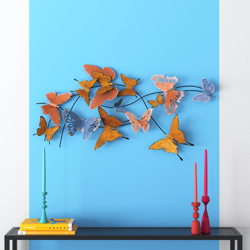 Handmade Decorative Metal Wall Accessory, 41.3 x 3.1 x 22.4 inches | 100% Metal Construction, Thickness: 0.03 inches | Unique Hand-Painted Design, Adds Character & Style to Any Space, Ideal for Home or Office Decor
