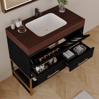 Meuble-lavabo moderne (doit inclure le meuble-lavabo et le lavabo) avec rangement
