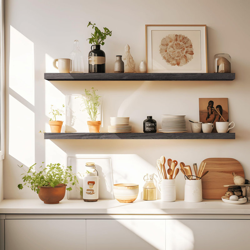 Heidegret Floating Shelf, Dark Brown